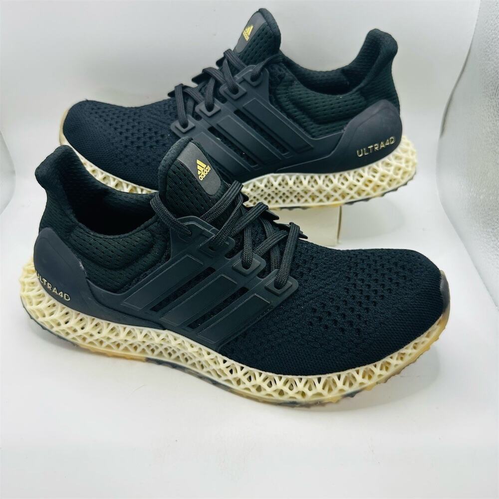 Adidas Ultra 4D Running Shoes Core Black Gold Metallic | Women’s Size 7.5 / 6.5Y